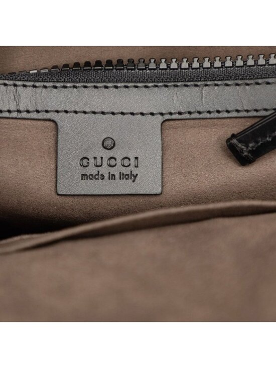 Gucci GG Supreme Backpack Beige Black Leather